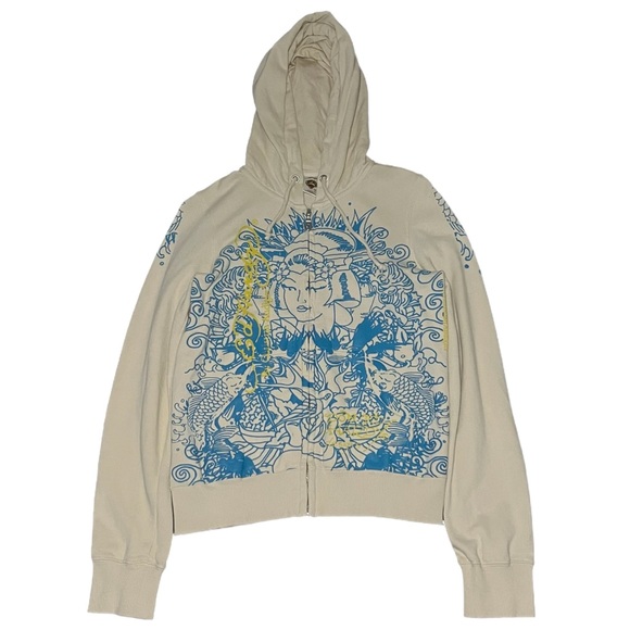 Ed Hardy Fierce Tiger Graphic Zip Up Hoodie Size:Small - Picture 1 of 7